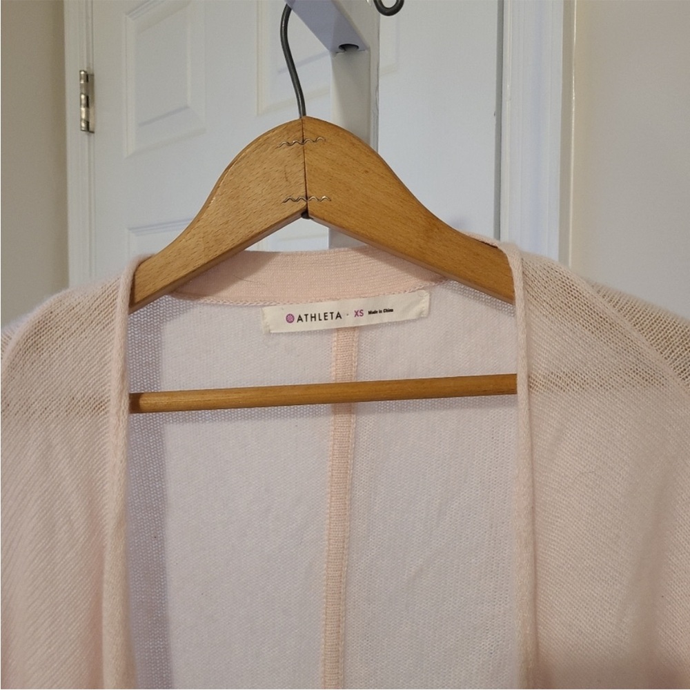 Athleta Cashmere Cozy Up Cardigan Size XS Petal Pink luxury capsule wardrobe - Picture 6 of 8
